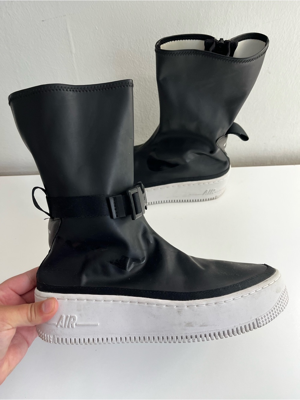 Nike Air Force 1 Sage High Top Platform Sneaker Boots Black Size 7.5